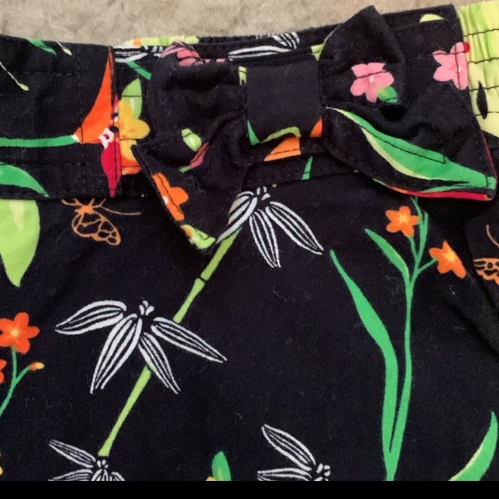 Vintage Gymboree 2004 Tropical Paradise Black Floral 3T Skater Skirt Butterflies - Picture 4 of 6